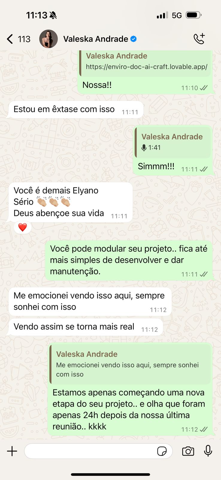 Depoimento de cliente de Elyano Veras